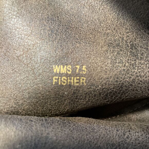 Report Fisher Women’s Boots Size 7.5 Riding Boot Over the Knee Brown Half Zip - Picture 4 of 16